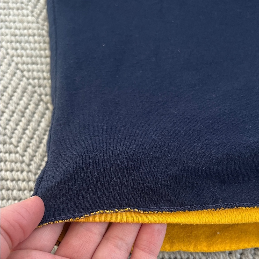 Champion Navy Tee with Yellow Michigan Script - Picture 7 of 8